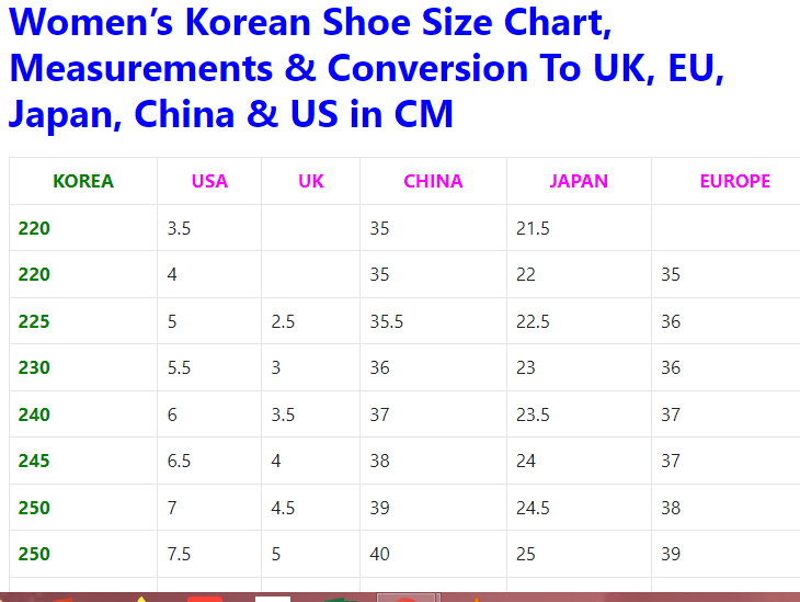 Korean clothing and shoe size chart & How to measure – DELIVERED