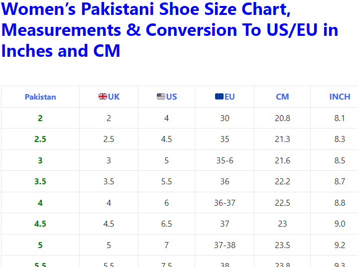 23.5 cm to inches shoes