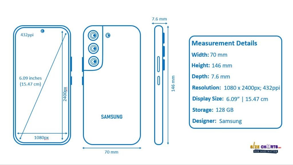 Samsung Galaxy S22 5G Size, Price, Measurement and Dimension
