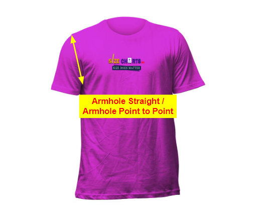 Armhole Straight Measurement of Unisex T-Shirt