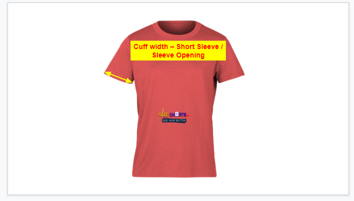 Cuff width – Short Sleeve