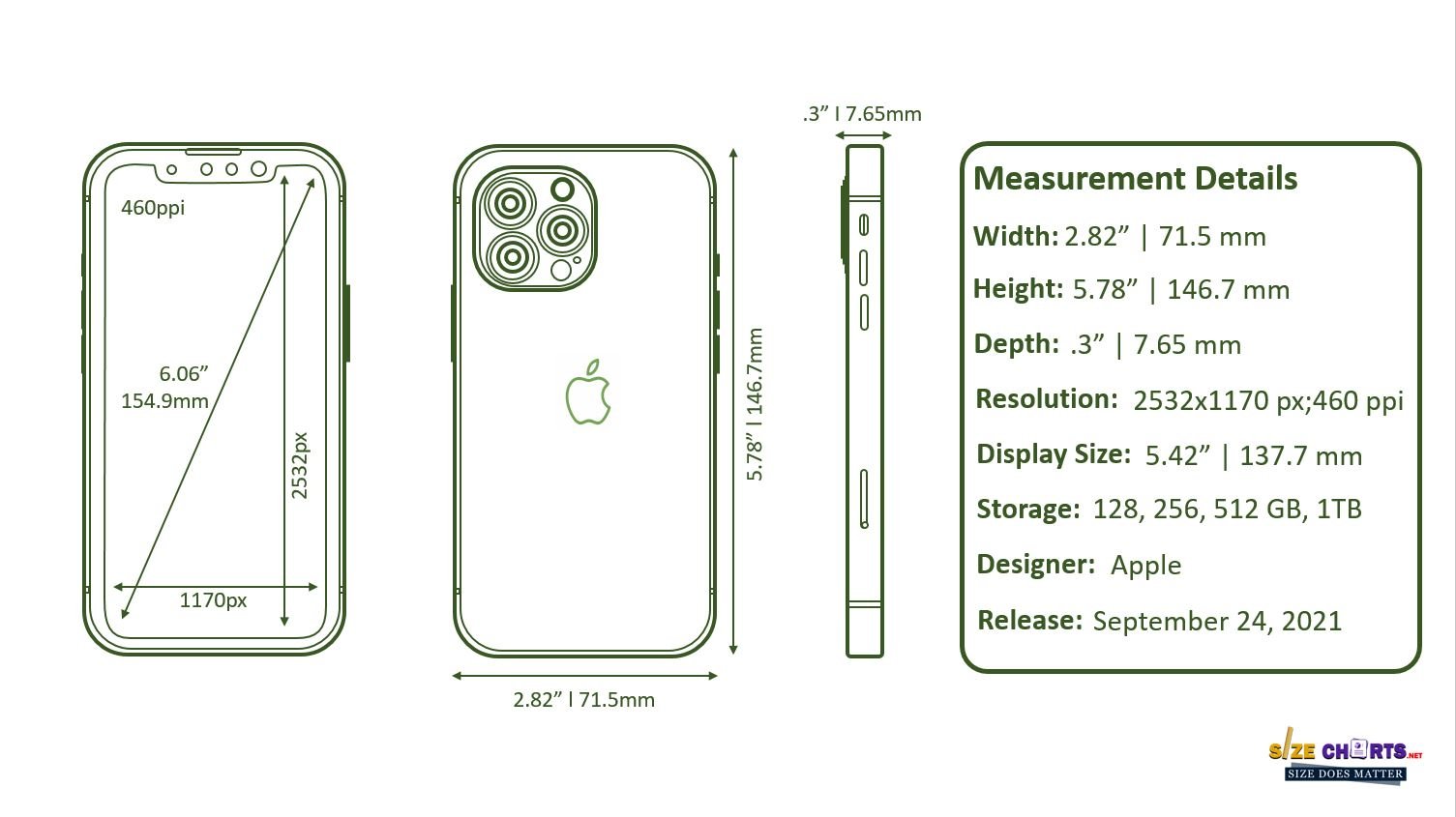 IPhone 13 Pro Size Price Measurement And Dimension