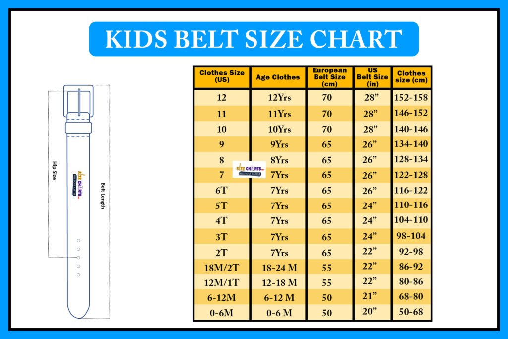 Kids Belt Size Chart