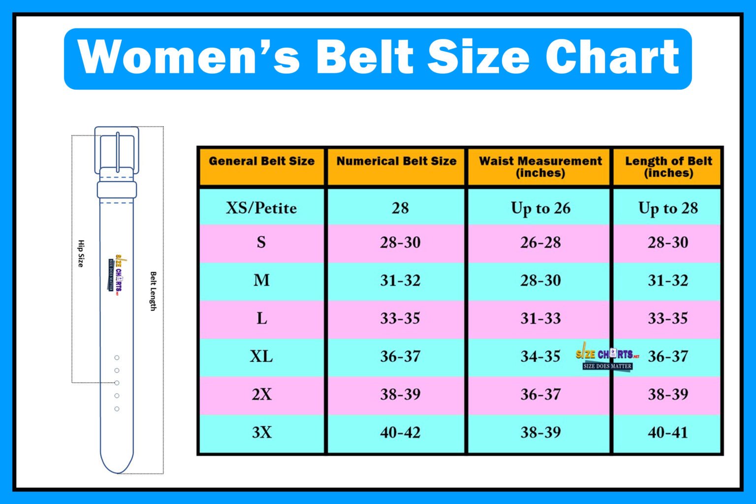 Belt Size Measurements for Men, Women & Kids (Size Chart)